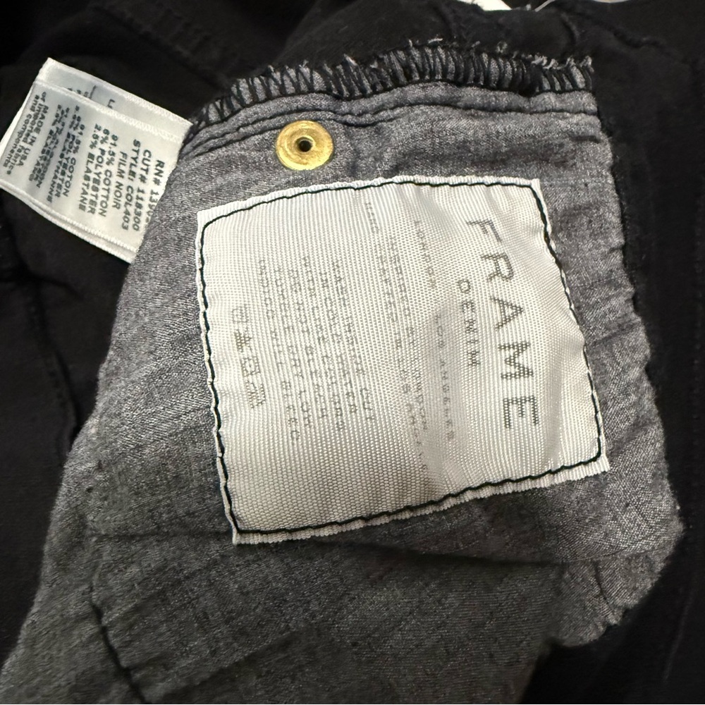 Frame Le Skinny de Jeanne Black Mid Rise Straight Ankle Jeans Skinny Size 29 - Picture 5 of 9